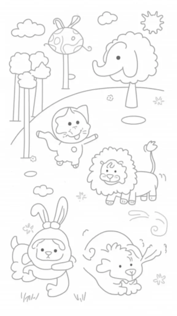 animal preschool coloring pages